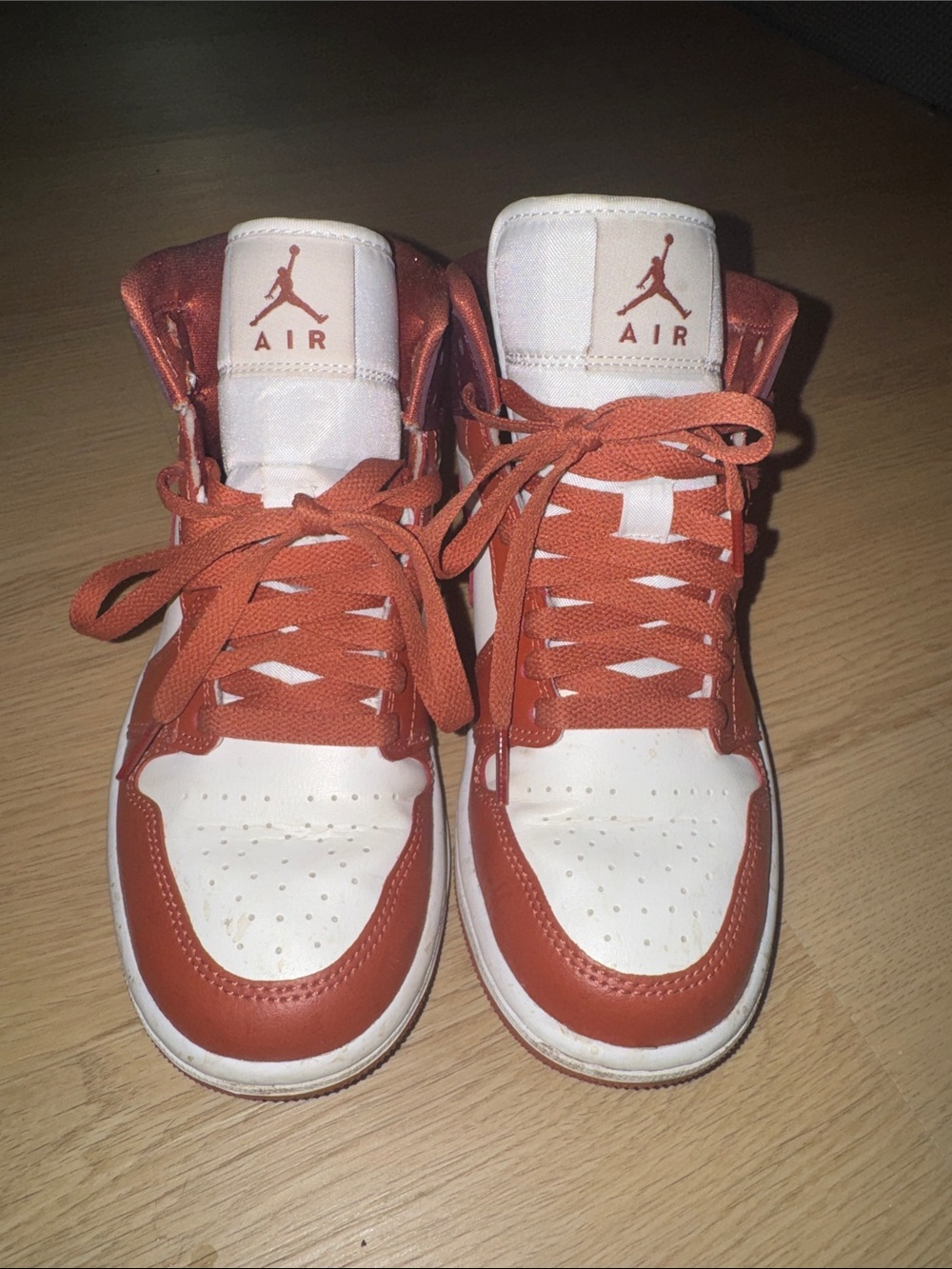 Jordan Kids High-Top Sneakers in White and Orange